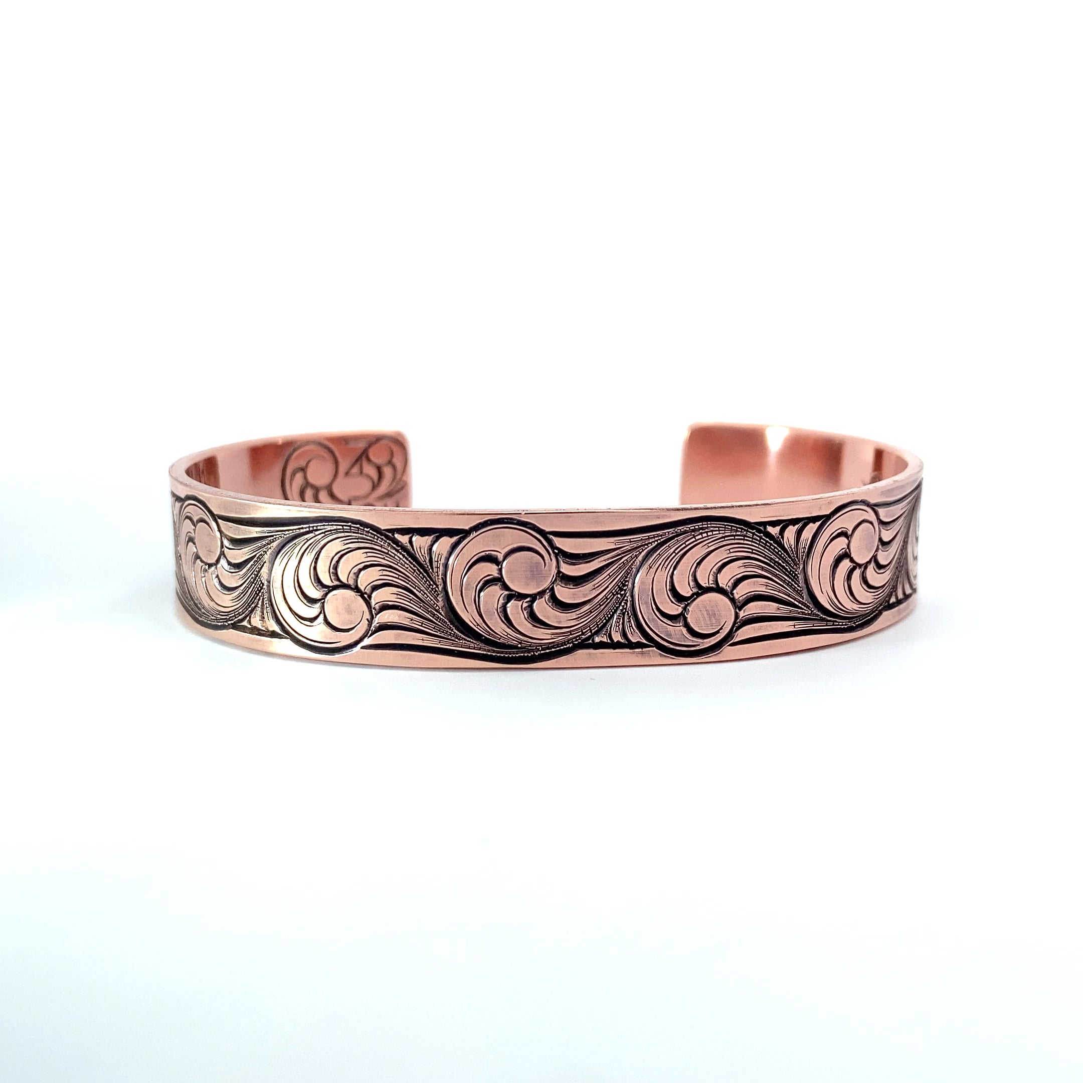 Zebra Wood Inlay Rustic Copper Cuff Bracelet. Rustic and high quality Brushed. 0.75-0.8