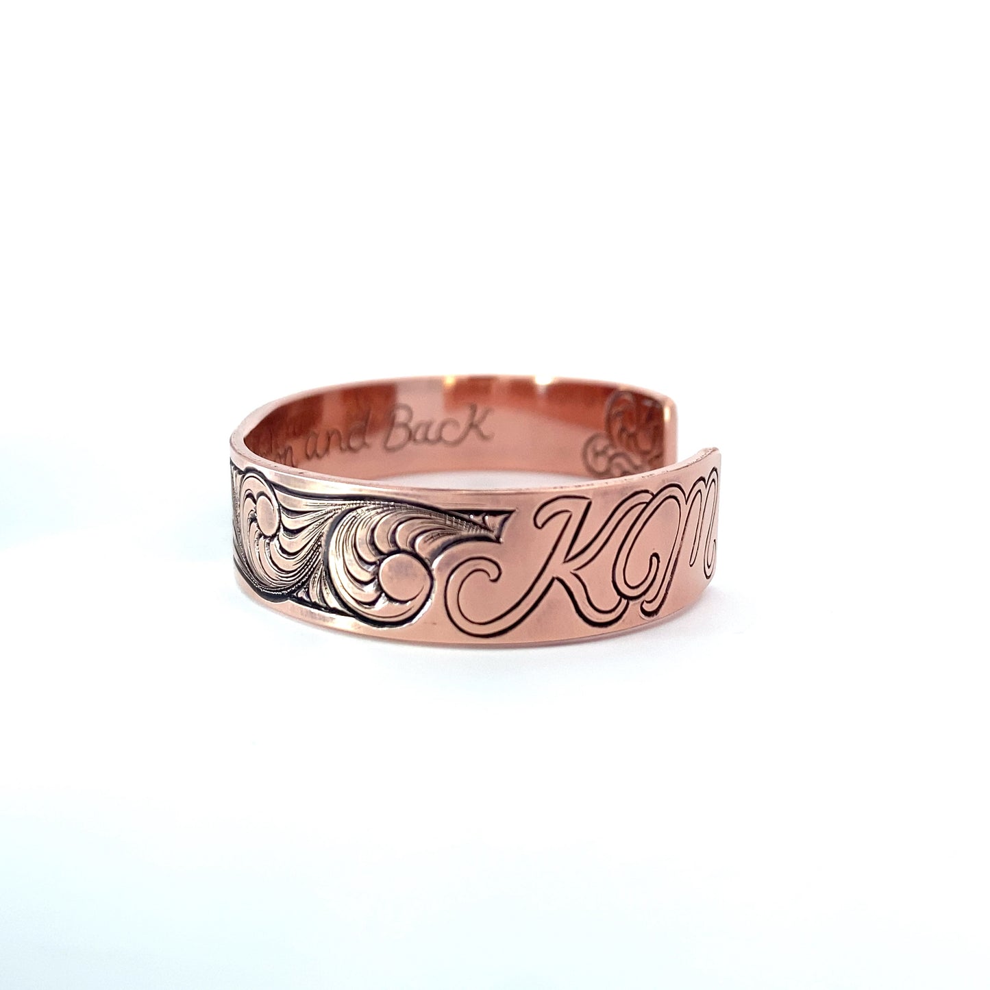 Copper Cuff 1/2 inch Engraved Initials or Brand