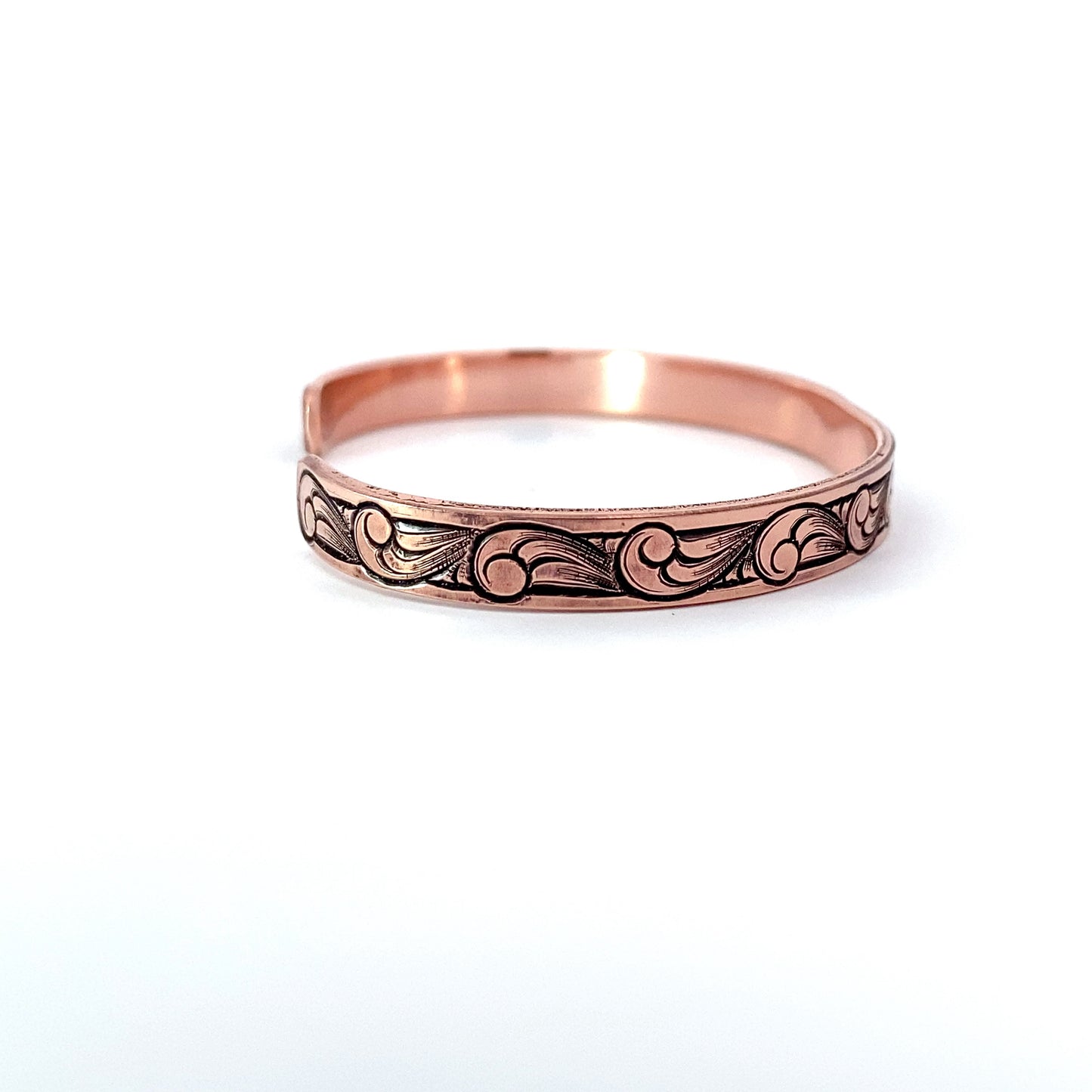 Copper Engraved Slim Fit Bracelet