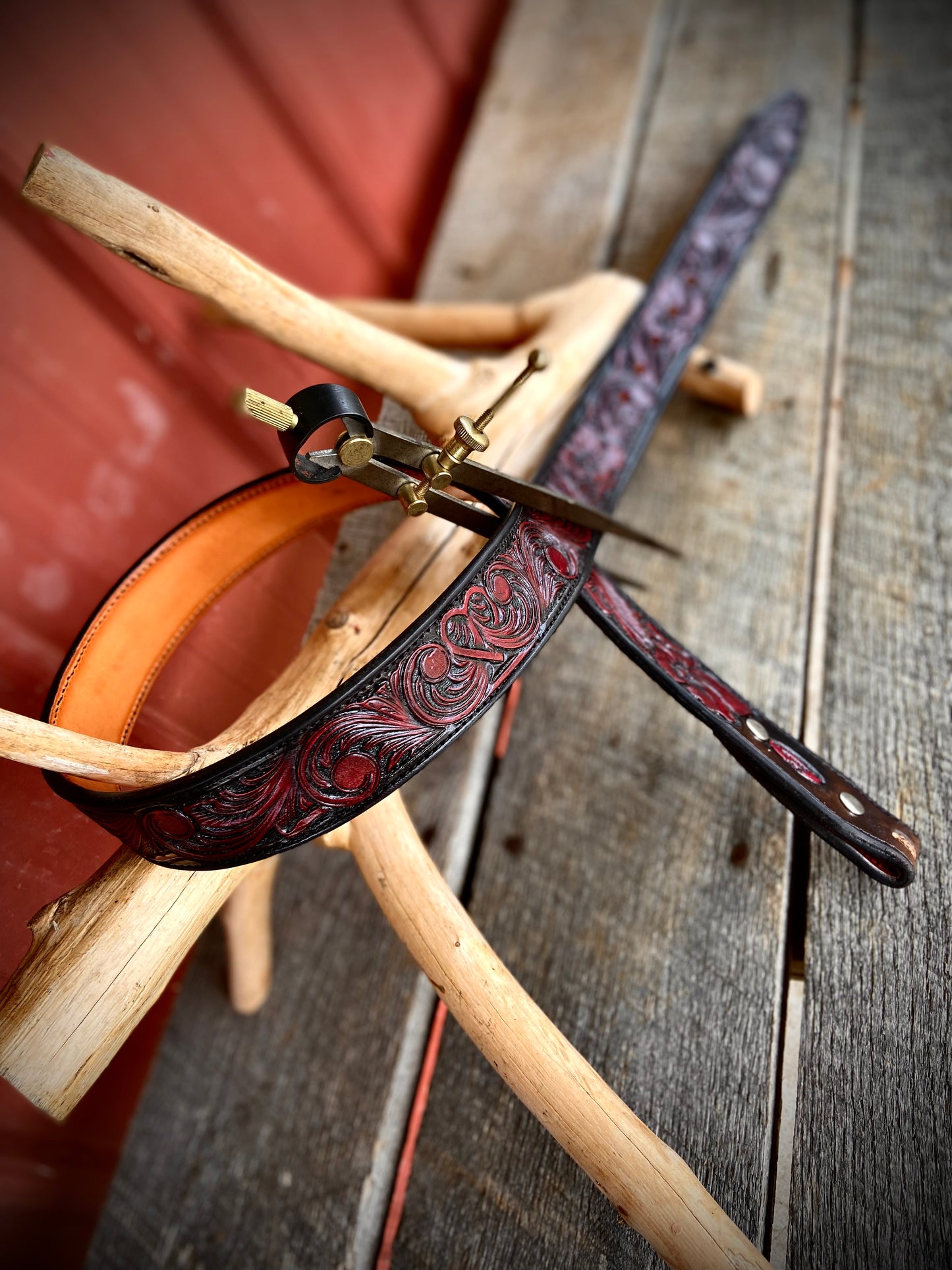 Red and Chocolate Custom Belt