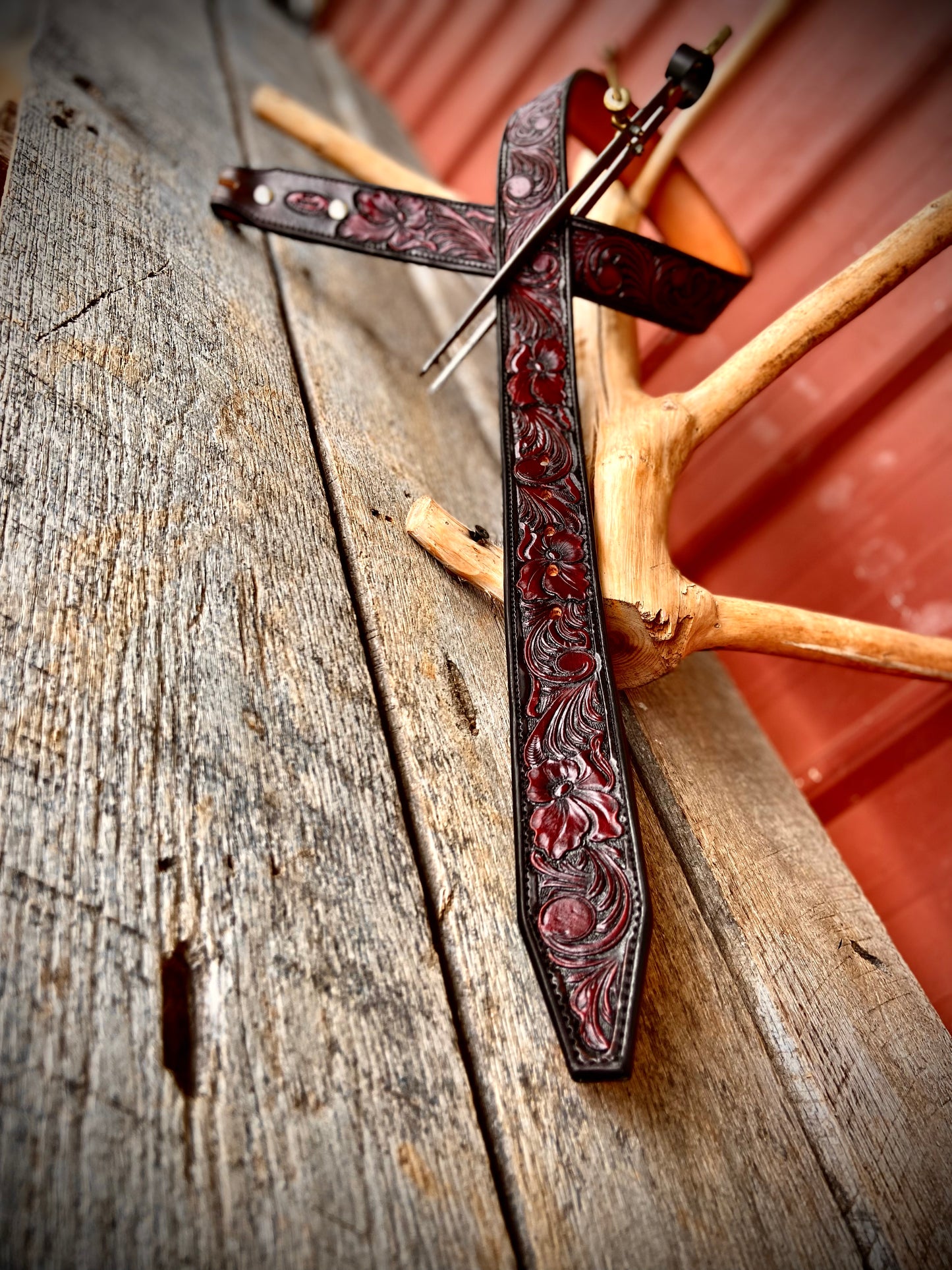 Red and Chocolate Custom Belt