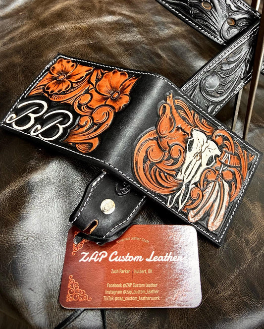 Fully Tooled Bifold Wallet